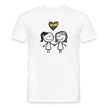 Lesbisch Liebe Ehe Paar Stolz Toleranz Gleichheit - Männer T-Shirt - Weiß - Vorne - AI Model Male 178 dark (178cm)