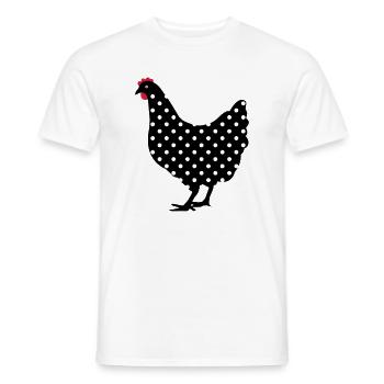 Chicken hen spotted - Men's T-Shirt - white - Front - AI Model Male 178 dark (178cm)