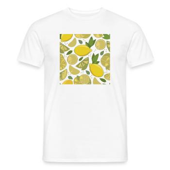 Zitronen-Design mit Frischeffekt - Männer T-Shirt - Weiß - Vorne - AI Model Male 178 dark (178cm)