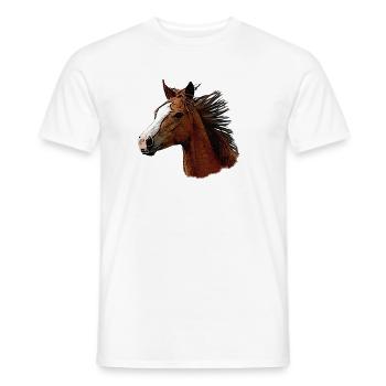 Horse face sideways, beautiful horses - Men's T-Shirt - white - Front - AI Model Male 178 dark (178cm)