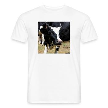 Affiche vache - T-shirt homme - blanc - Devant - AI Model Male 178 dark (178cm)