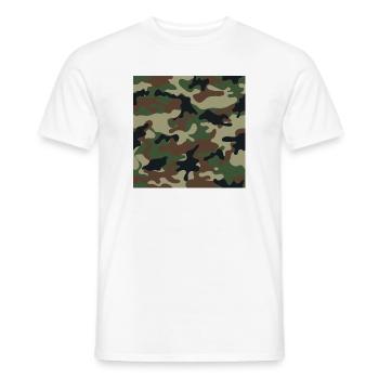 Motifs de camouflage traditionnels tapissés - T-shirt homme - blanc - Devant - AI Model Male 178 dark (178cm)