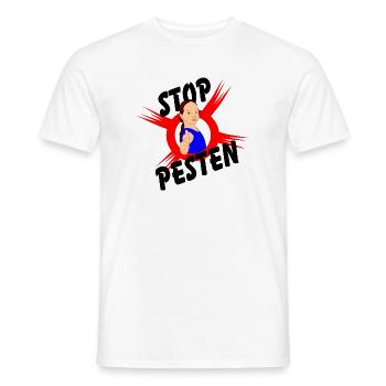 Stoppen Sie Mobbing Logo-Text STOP MOBBING' - Männer T-Shirt - Weiß - Vorne - AI Model Male 178 dark (178cm)