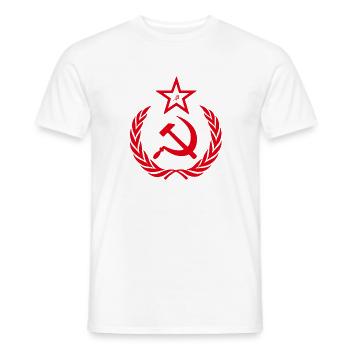 Symbole historique du marteau et de la faucille - T-shirt homme - blanc - Devant - AI Model Male 178 dark (178cm)