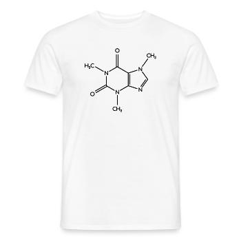 Molécule de caféine - Formule de structure - T-shirt homme - blanc - Devant - AI Model Male 178 dark (178cm)