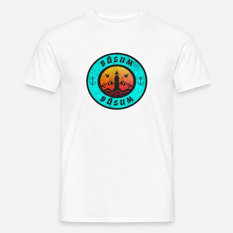 Büsum Leuchtturm Design / Geschenkidee - Männer T-Shirt - Weiß