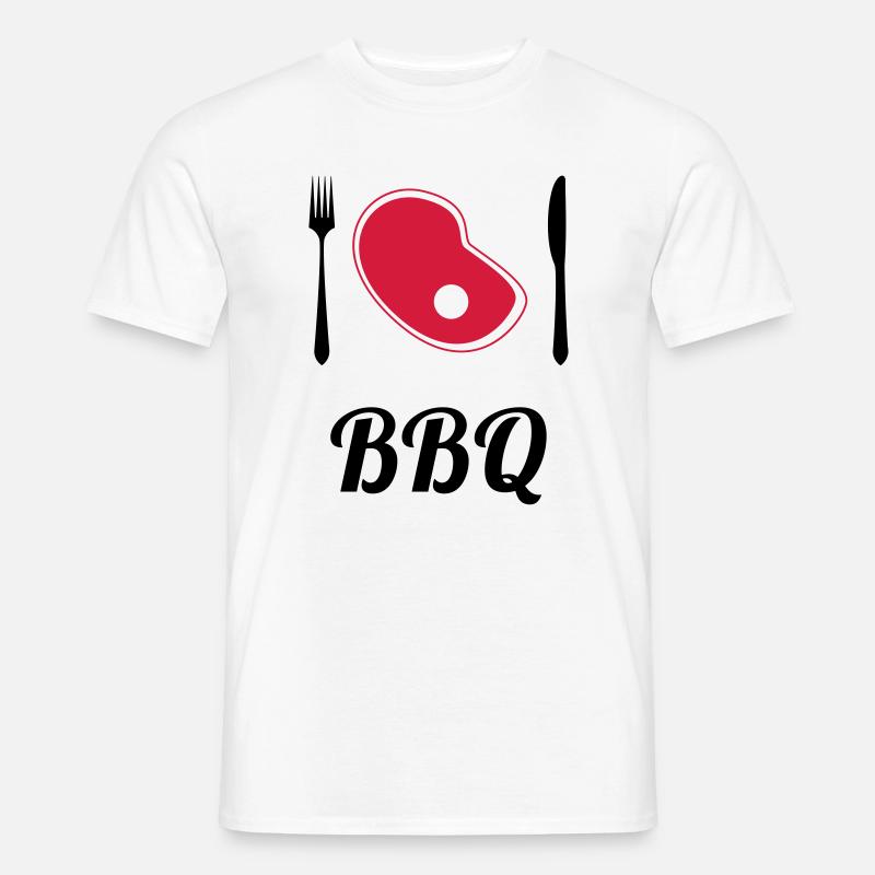 BBQ - Barbecue - Grill - Männer T-Shirt - Weiß
