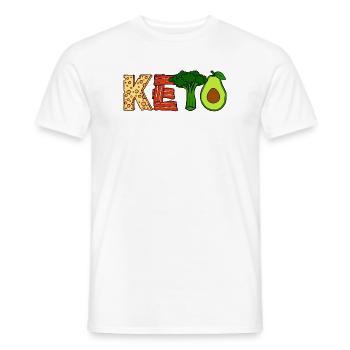 Healthy Eating Diet Ketogen Vegetarian Vegan - Men's T-Shirt - white - Front - AI Model Male 178 dark (178cm)