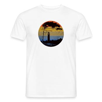 Nordsee Ostsee Leuchtturm mit Windflüchter vintage - Men's T-Shirt - white - Front - AI Model Male 178 dark (178cm)