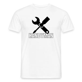Handyman 🔨 - Men's T-Shirt - white - Front - AI Model Male 178 dark (178cm)