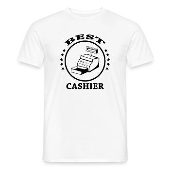 Best Cashier - Men's T-Shirt - white - Front - AI Model Male 178 dark (178cm)
