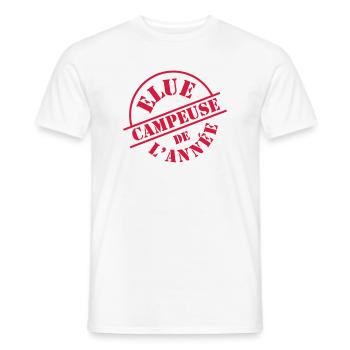 Elue Campeuse de l'année - T-shirt homme - blanc - Devant - AI Model Male 178 dark (178cm)