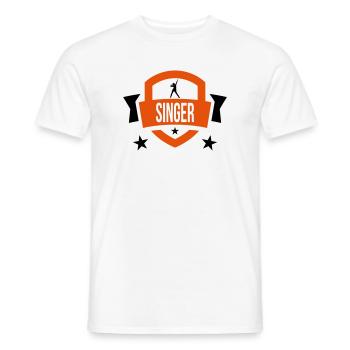 Sänger - Sing 🎤 - Männer T-Shirt - Weiß - Vorne - AI Model Male 178 dark (178cm)