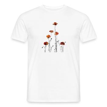 Coquelicots Silhouette Design - T-shirt homme - blanc - Devant - AI Model Male 178 dark (178cm)
