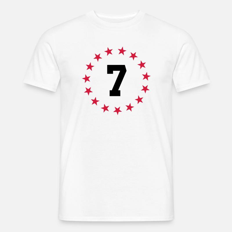 Nummer 7 - Männer T-Shirt - Weiß
