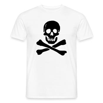 Pirate flag Skull with crossed bones - Men's T-Shirt - white - Front - AI Model Male 178 dark (178cm)