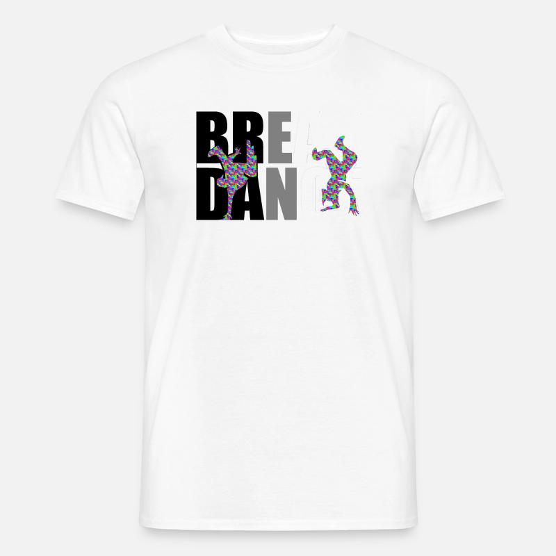 Bunte Breakdance-Silhouetten auf Kontrast - Männer T-Shirt - Weiß