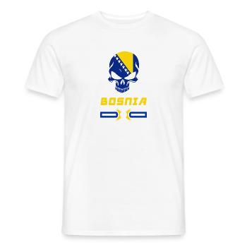Conception / cadeau de crâne de Bosnie - T-shirt homme - blanc - Devant - AI Model Male 178 dark (178cm)