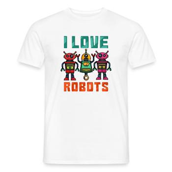 Roboter Robot - Männer T-Shirt - Weiß - Vorne - AI Model Male 178 dark (178cm)