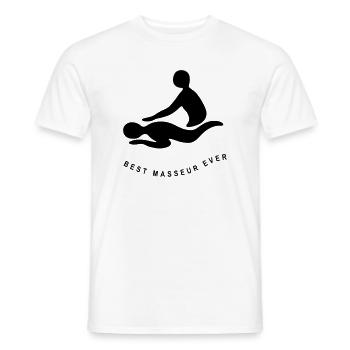 BEST MASSEUR EVER - Männer T-Shirt - Weiß - Vorne - AI Model Male 178 dark (178cm)