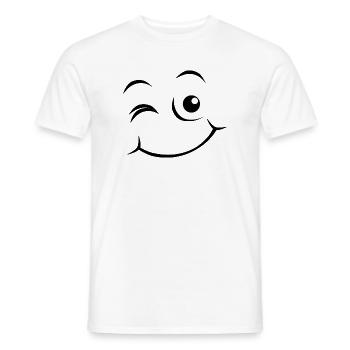 Emoticon Happy face - Men's T-Shirt - white - Front - AI Model Male 178 dark (178cm)