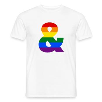 Pride Rainbow Ampersand - Men's T-Shirt - white - Front - AI Model Male 178 dark (178cm)