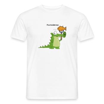 Krokodil Fischstäbchen mit Wort - Männer T-Shirt - Weiß - Vorne - AI Model Male 178 dark (178cm)