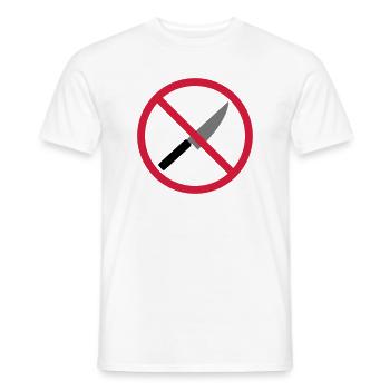 Forbidden sign knife - Men's T-Shirt - white - Front - AI Model Male 178 dark (178cm)