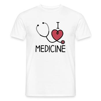 Heart and healing, I love medicine - Men's T-Shirt - white - Front - AI Model Male 178 dark (178cm)