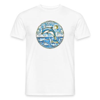 Dauphin mer Liberté - T-shirt homme - blanc - Devant - AI Model Male 178 dark (178cm)