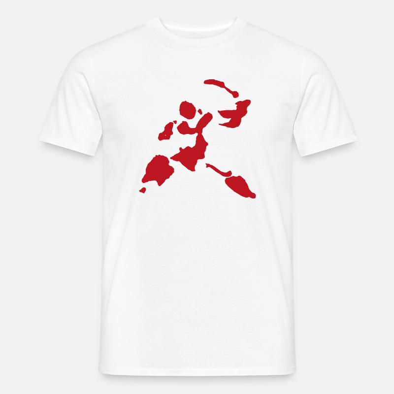 Blutspritzer Schwerkämpfer Krieger Figur - Männer T-Shirt - Weiß