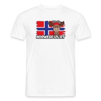 Ich bin Norwegifiziert Spruch Flagge Elch - Männer T-Shirt - Weiß - Vorne - AI Model Male 178 dark (178cm)