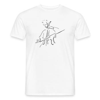 Cellist pur scharz - Men's T-Shirt - white - Front - AI Model Male 178 dark (178cm)