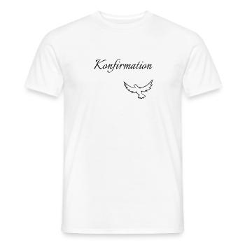 Konfirmation in den Himmel fliegende Taube glauben - Männer T-Shirt - Weiß - Vorne - AI Model Male 178 dark (178cm)
