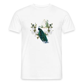 Wunderbarer Pfau, Weinlese - Männer T-Shirt - Weiß - Vorne - AI Model Male 178 dark (178cm)