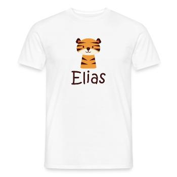 Elias - Men's T-Shirt - white - Front - AI Model Male 178 dark (178cm)
