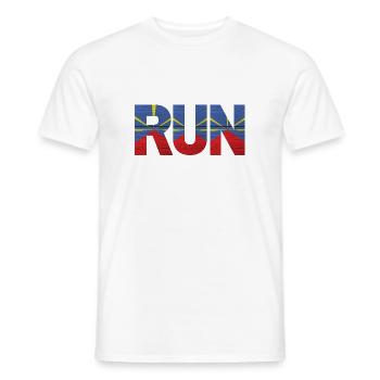 Run Reunion Island Flag - Men's T-Shirt - white - Front - AI Model Male 178 dark (178cm)