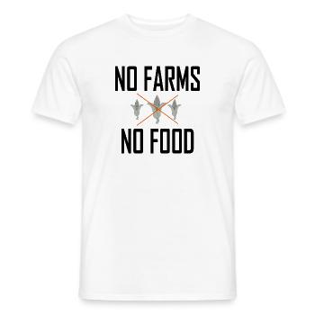 PAS DE FERME PAS DE NOURRITURE - T-shirt homme - blanc - Devant - AI Model Male 178 dark (178cm)
