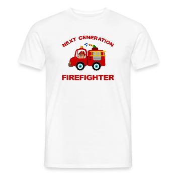 Fire truck fire truck firefighter firetruck - Men's T-Shirt - white - Front - AI Model Male 178 dark (178cm)