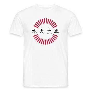 Japon caractères feu terre eau vent - T-shirt homme - blanc - Devant - AI Model Male 178 dark (178cm)