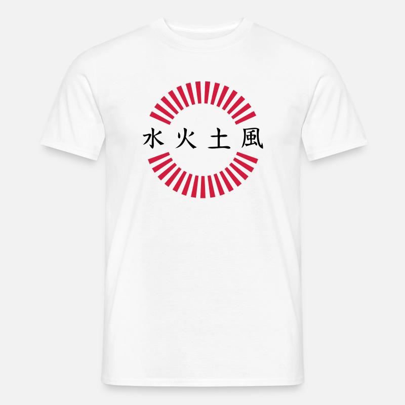 Japon caractères feu terre eau vent - T-shirt homme - blanc