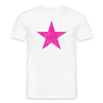 Pink star with texture - Men's T-Shirt - white - Front - AI Model Male 178 dark (178cm)