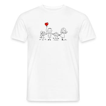 Drawing of child family parent child - Men's T-Shirt - white - Front - AI Model Male 178 dark (178cm)