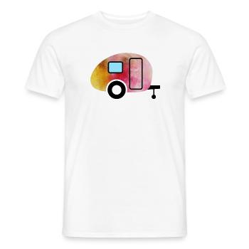 Caravane caravane Aquarelle Camping - T-shirt homme - blanc - Devant - AI Model Male 178 dark (178cm)