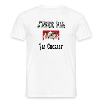 J'Peux Pas J'ai Chorale Musique Chants - T-shirt homme - blanc - Devant - AI Model Male 178 dark (178cm)