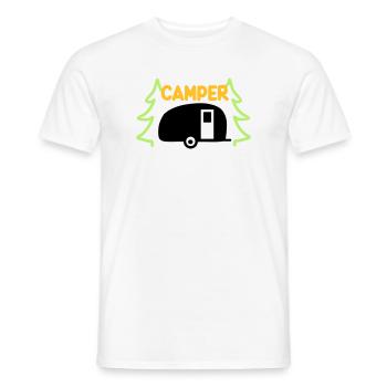 Campeur - prêt pour les vacances - T-shirt homme - blanc - Devant - AI Model Male 178 dark (178cm)