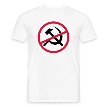 Forbidden communism sign - Men's T-Shirt - white - Front - AI Model Male 178 dark (178cm)