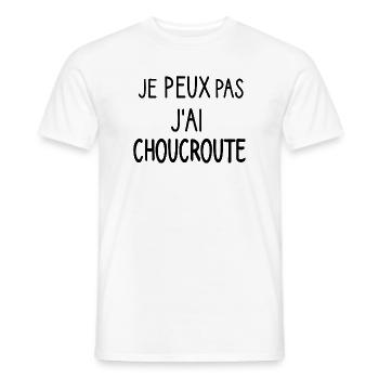 T shirt je peux pas j'ai choucroute idée cadeau - T-shirt homme - blanc - Devant - AI Model Male 178 dark (178cm)