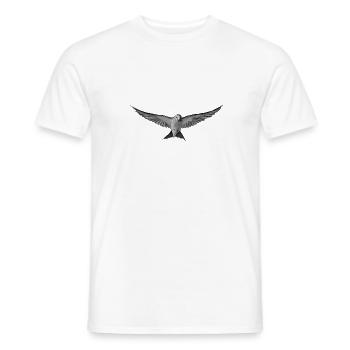 Oiseau gris en vol monochrome - T-shirt homme - blanc - Devant - AI Model Male 178 dark (178cm)