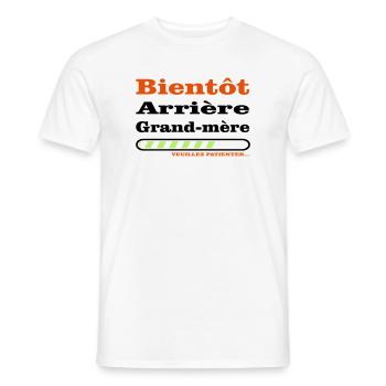 bientot arriere grand mere - T-shirt homme - blanc - Devant - AI Model Male 178 dark (178cm)
